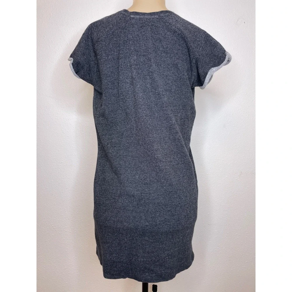 Pact Organic Womens T-Shirt Dress Short Sleeve Granola French Terry S Charcoal